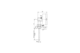 Termometr cyfrowy TM 63 z wyjsciem dolnym wymiary