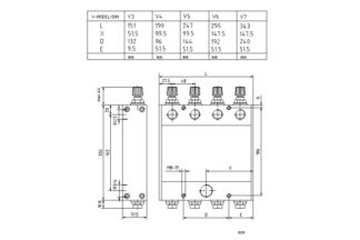 Rotametr wielosekcyjny typu VE schemat